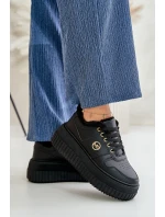 Sneakersy Buty Sportowe Damskie Ocieplane Na Masywnej Podeszwie Czarne Verissha