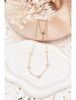 Ženský náhrdelník s květinami z chirurgické oceli zlatý