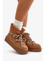 Dámske semišové snežnice s hrubým šnurovaním D.Franklin Brown Dámske semišové snežnice s hrubým šnurovaním D.Franklin Brown