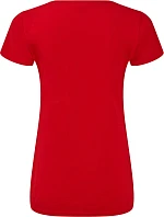 Fruit of the Loom Lady-Fit Iconic 150 V-Neck T Dámske tričko s výstrihom do V 16.1444 červené