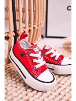 Dziecięce Klasyczne Niskie Trampki BIG STAR HH374196 Czerwone