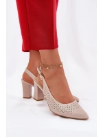 Ażurowe Sandały Ze Szpiczastymi Noskami Na Słupku Sergio Leone SK163 Beżowe Ażurowe Sandały Ze Szpiczastymi Noskami Na Słupku Sergio Leone SK163 Beżowe