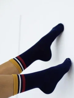 DÁMSKE PRUHOVANÉ PONOŽKY S PRÚŽKAMI 1313.001