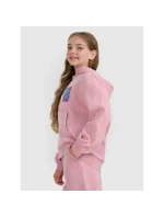 Dievčenská mikina bez prúžkov s kapucňou 4F 4FJRAW25TSWSF2294-54S