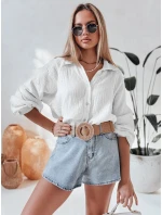 Dámska mušelínová košeľa oversize MUSLINEA biela FashionStreet DY0473