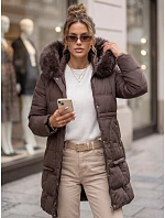 Dámska zimná prešívaná bunda s kapucňou, fialová, FashionStreet TY5822 Dámska zimná prešívaná bunda s kapucňou, fialová, FashionStreet TY5822