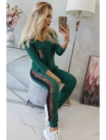 Sada s leopardím potlačou zelená