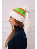 Dámska čiapka Kinga K297 biela+oranžová+zelená