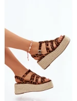 Sandały Damskie Z Paskami I Plecionką Panterka Pardauss