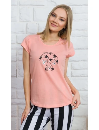 Dámske pyžamo kapri Hello world