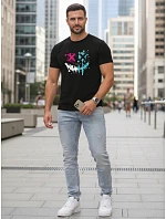 Pánske bavlnené streetwearové tričko čierne FashionStreet NX5100R Pánske bavlnené streetwearové tričko čierne FashionStreet NX5100R