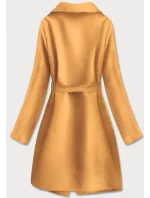 Horčicový dámsky minimalistický kabát (747ART)