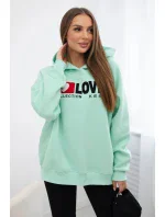 Zateplená bavlnená mikina s kapucňou Love Mint Zateplená bavlnená mikina s kapucňou Love Mint