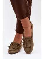 Dámské mokasíny s třásněmi zelené Janelisse