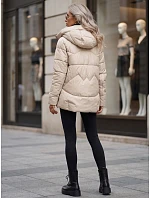 Dámska prešívaná zateplená bunda s kapucňou, svetlo béžová, FashionStreet TY5937 Dámska prešívaná zateplená bunda s kapucňou, svetlo béžová, FashionStreet TY5937