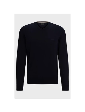 BOSS Pacello-L BLU Sveter s výstrihom do V (50506042-404)