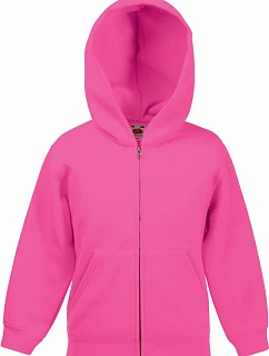 Fruit of the Loom Classic Kids Sweat Jacket Detská mikina s kapucňou 16.2045 fuchsiová