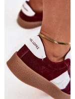 Zamszowe Sneakersy Damskie Daniel Lopez Just Dare SS2D4023 Bordowe