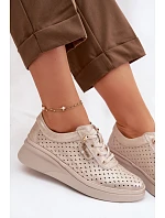 Kožené Ažurové Dámské Polobotky Vinceza 79603 Zlaté Kožené Ažurové Dámské Polobotky Vinceza 79603 Zlaté