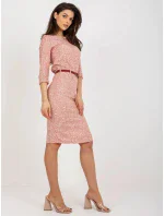 Dámska sukňa LK SD 506490.31 Červená s béžovou - FPrice Dámska sukňa LK SD 506490.31 Červená s béžovou - FPrice