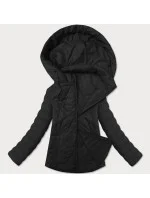 Ľahko zateplená čierna dámska bunda so stojačikom a kapucňou J Style (16M9229-392) Ľahko zateplená čierna dámska bunda so stojačikom a kapucňou J Style (16M9229-392)