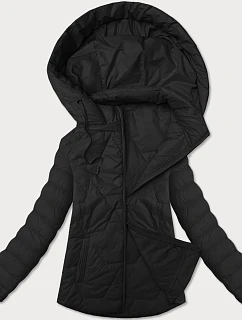 Dámska ľahko zateplená bunda so stojačikom a kapucňou J Style black (16M9229-392)