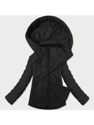 Ľahko zateplená čierna dámska bunda so stojačikom a kapucňou J Style (16M9229-392) Ľahko zateplená čierna dámska bunda so stojačikom a kapucňou J Style (16M9229-392)