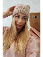 Fleecová čiapka Sylwia K244 tmavo béžová