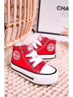 Dziecięce Wysokie Trampki Z Suwakiem BIG STAR HH374190 Czerwone