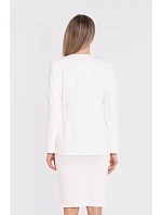 S432 Elegantné sako s ozdobnou mašľou - ecru