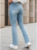 Dámske džínsové nohavice s rovnými nohavicami a opaskom TENDJEN modré FashionStreet UY2497