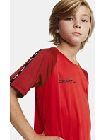 Craft Teamwear Squad Go Contrast Jersey Jr Detské kontrastné športové tričko 82.2727 biele Craft Teamwear Squad Go Contrast Jersey Jr Detské kontrastné športové tričko 82.2727 biele