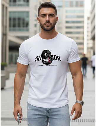 Pánske tričko s potlačou SUPERIOR white FashionStreet NX5015R Pánske tričko s potlačou SUPERIOR white FashionStreet NX5015R