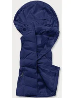 Tmavomodrá páperová dámska vesta s kapucňou (5M720-215) Tmavomodrá páperová dámska vesta s kapucňou (5M720-215)