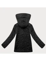 Čierna dámska plus size bunda s odnímateľnou kapucňou J Style (16M9268-392)