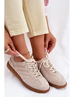 Dámské kožené semišové tenisky nízké béžové Perinae