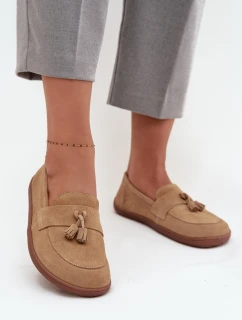 Dámske mokasíny Barefoot 322 Beige - Zazoo