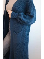 Dlhý svetrík tmavý denim