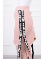 Nohavice/oblek s nápisom selfie tmavo púdrovo ružové