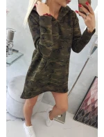 Moro khaki+zelené šaty