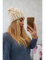 Fleecová čiapka Roksana K209 ecru