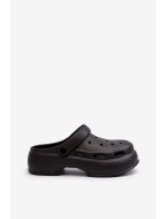 Piankowe Klapki Damskie Na Masywnej Podeszwie Czarne Danollia