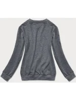 Tmavosivá tenká dámska tepláková mikina so sťahovacími lemami (68W05-5)