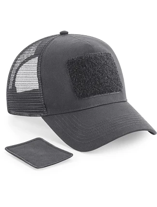 Beechfield B 641 5-panelová čiapka „Removable Patch Trucker“ 53.0641 grafitovo šedá Beechfield B 641 5-panelová čiapka „Removable Patch Trucker“ 53.0641 grafitovo šedá