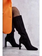 Kozaki Damskie Na Słupku Do Kolana Czarne Truly Love