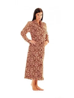 Dámsky župan so šálovým golierom VICTORIA 2130 8288 Hnedá vzor - Vestis