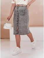 Džínsová midi sukňa GUZIKOVA sivá FashionStreet CY0510