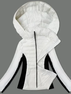 Biele dámske sako z rôznych lepených materiálov J Style (16M9223-281)