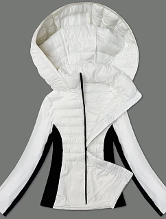 Dámska bunda z lepenej tkaniny J Style White (16M9223-281)