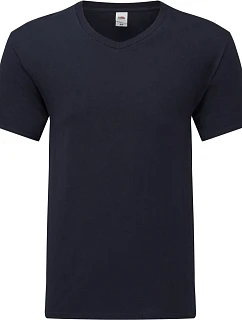 Fruit of the Loom Iconic 150 T-shirt s výstrihom do V 16.1442 tmavomodrá
